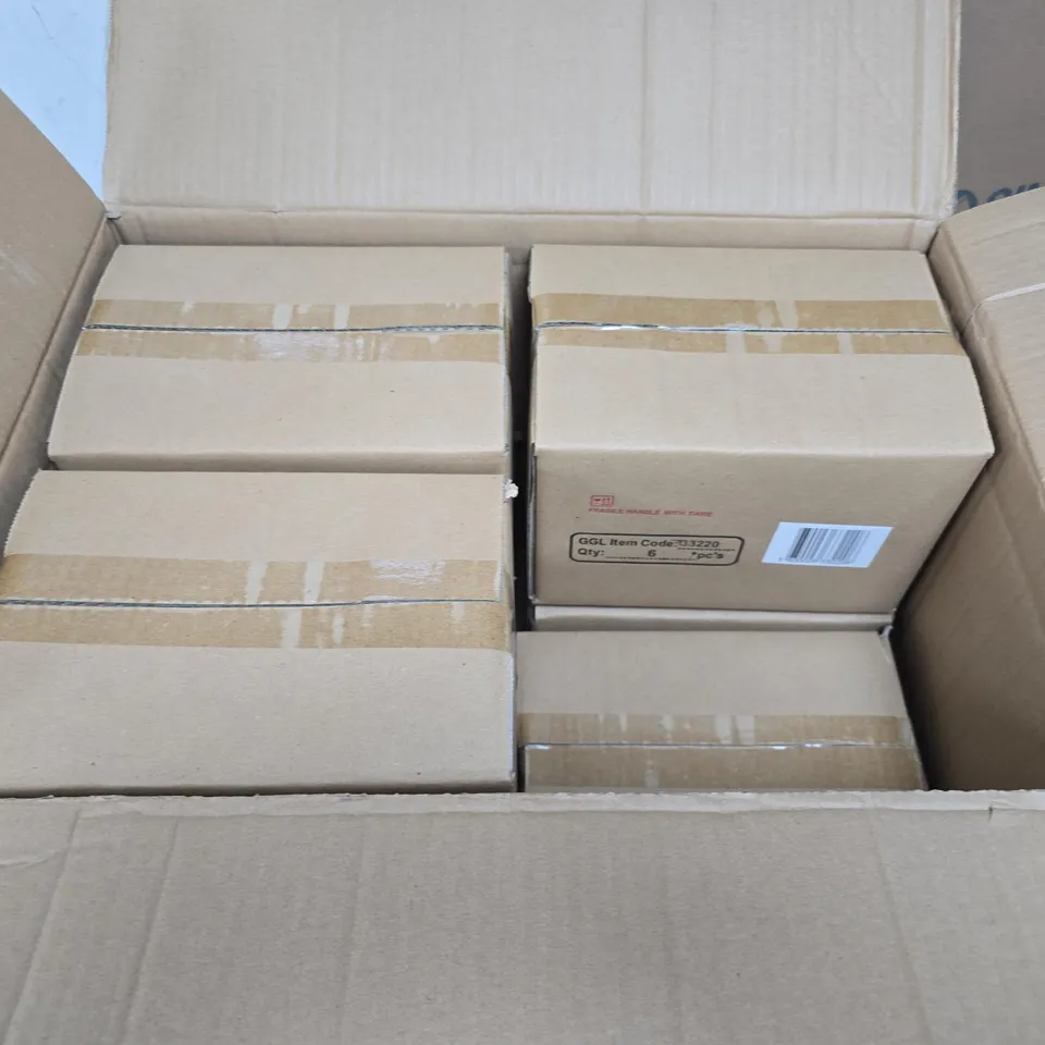 BOX OF 8 BOXES OF GISELA GRAHAM SMALL BROWN TEXTURED VASES 6 PER BOX