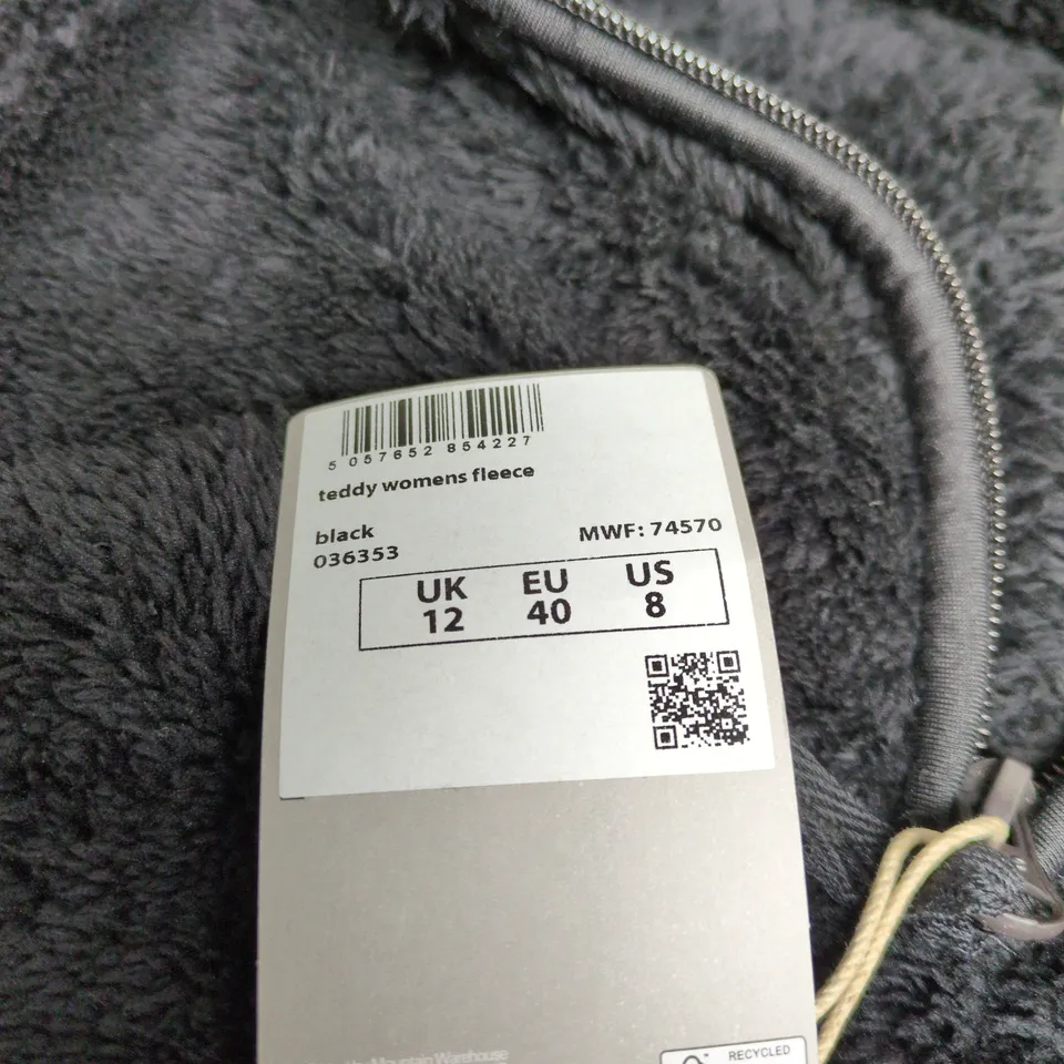 MOUNTAIN WAREHOUSE TEDDY WOMENS FLEECE BLACK UK 12 WITH TAGS