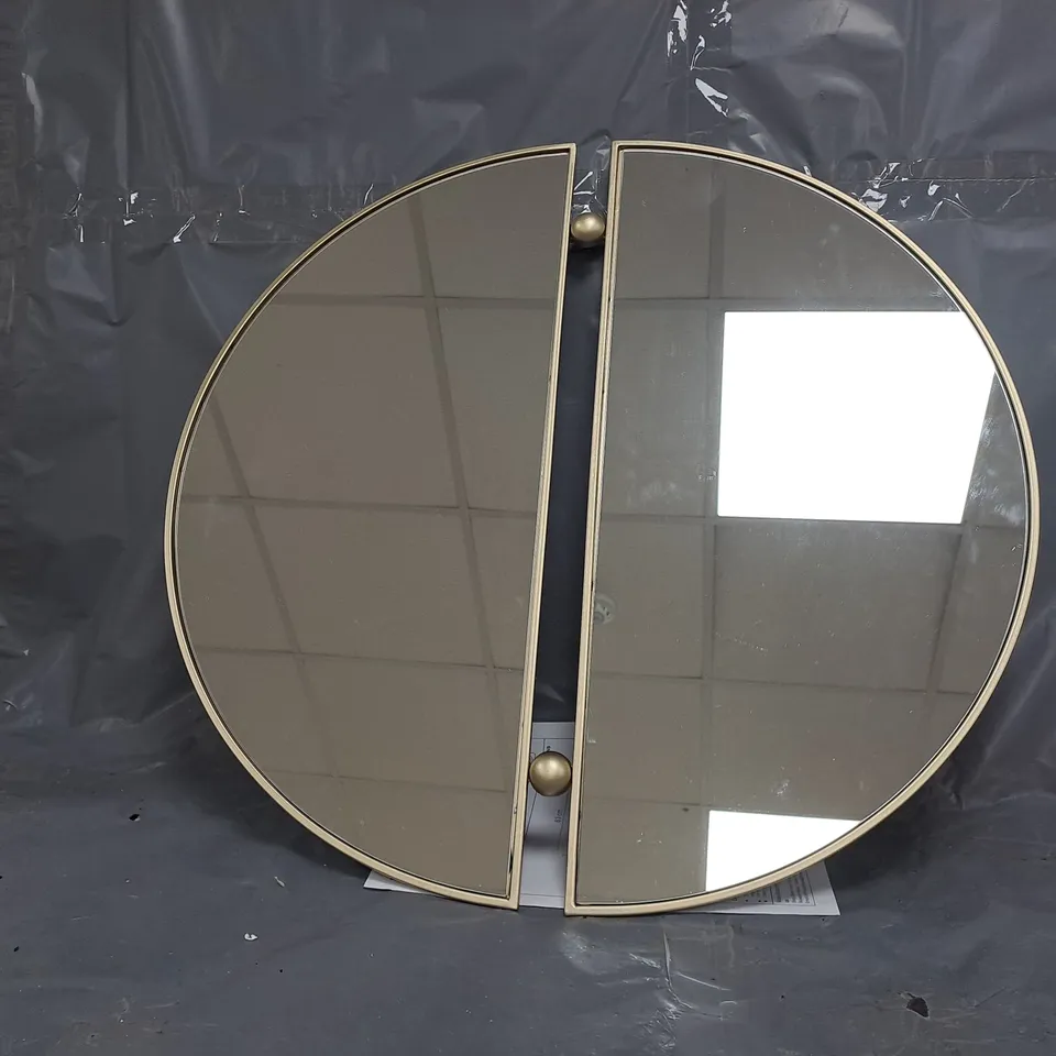 BOXED ETAL SPLICED MIRROR - GOLD - COLLECTION ONLY