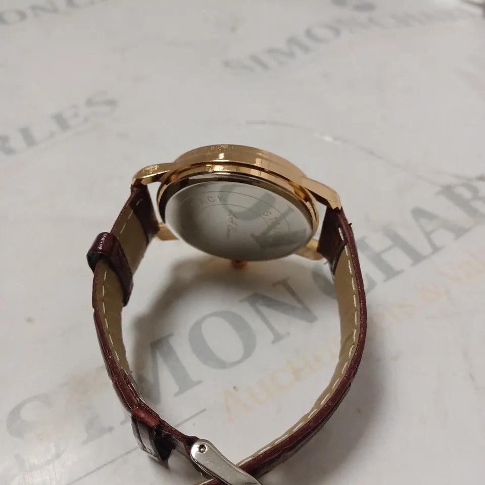 MENS LA BANUS CHRONOGRAPH WATCH - ROSE GOLD COLOUR CASE – GENUINE LEATHER STRAP