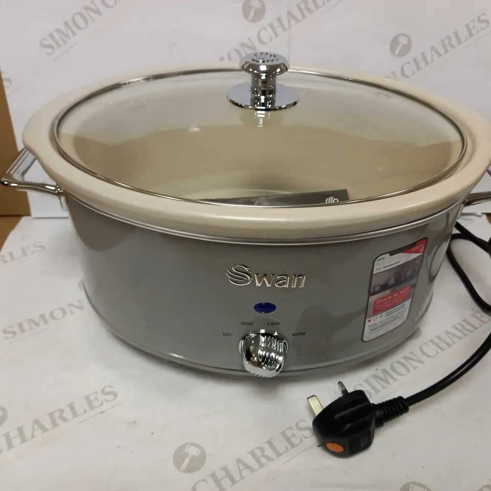 SWAN RETRO GREY 6.5 LITRE SLOW COOKER
