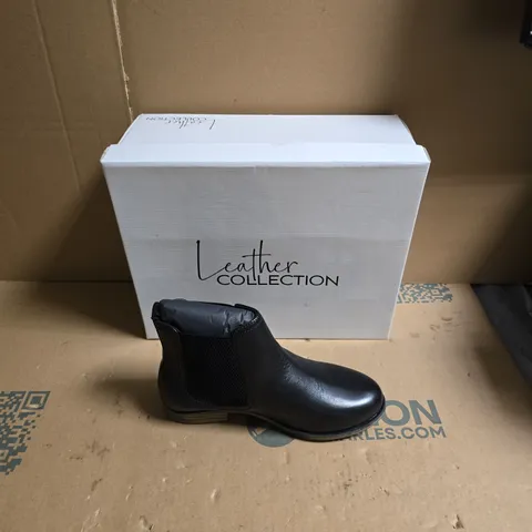 LEATHER COLLECTION BLACK LEATHER CHELSEA BOOT - UK SIZE 3