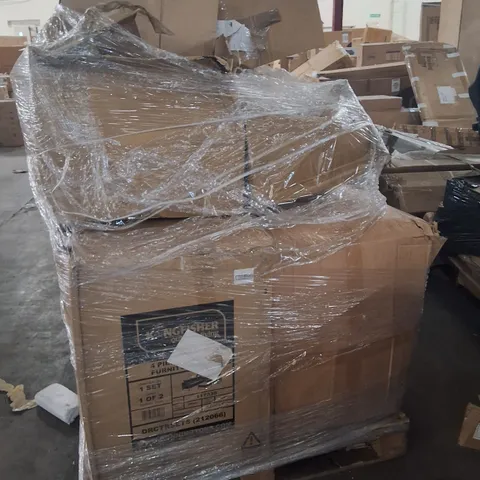 PALLET OF ASSORTED HOUSEHOLD GOODS TO INCLUDE;INCOMPLETE RATTEN SET,PARASOL BASE,AREA RUG