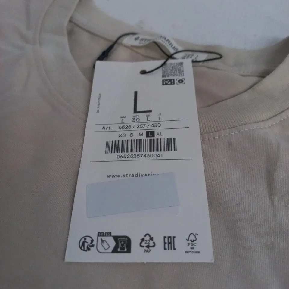 STRADIVARIUS BASICS TOP – BEIGE – UK SIZE L