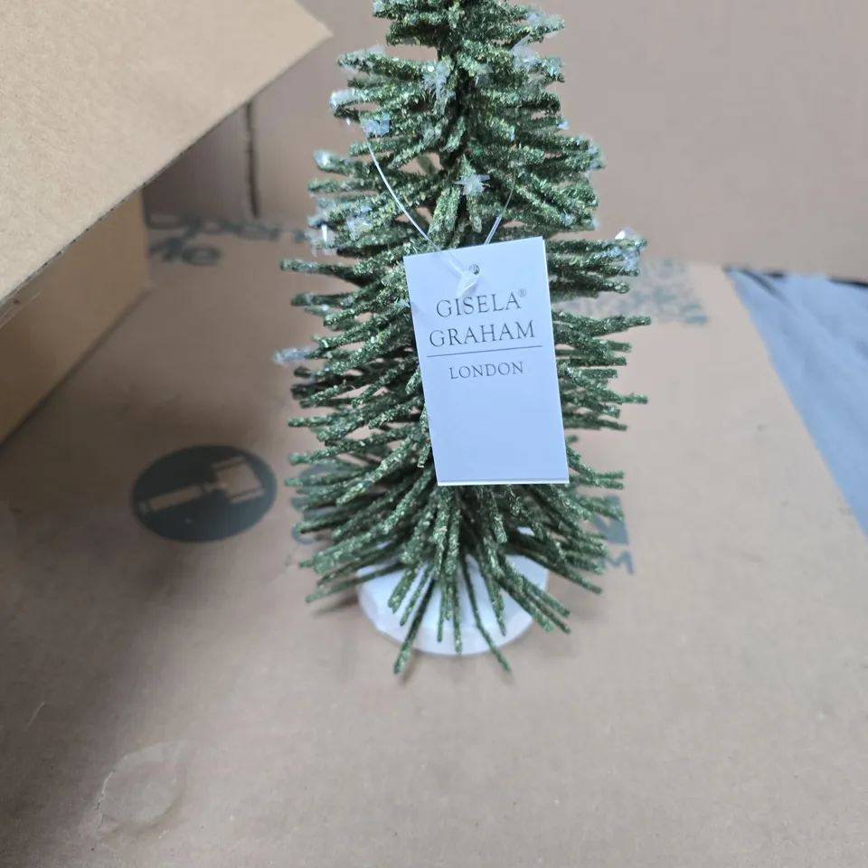 BOX OF APPROXIMATELY 12 GISELA GRAHAM GREEN FESTIVE TREE DECORATIONS