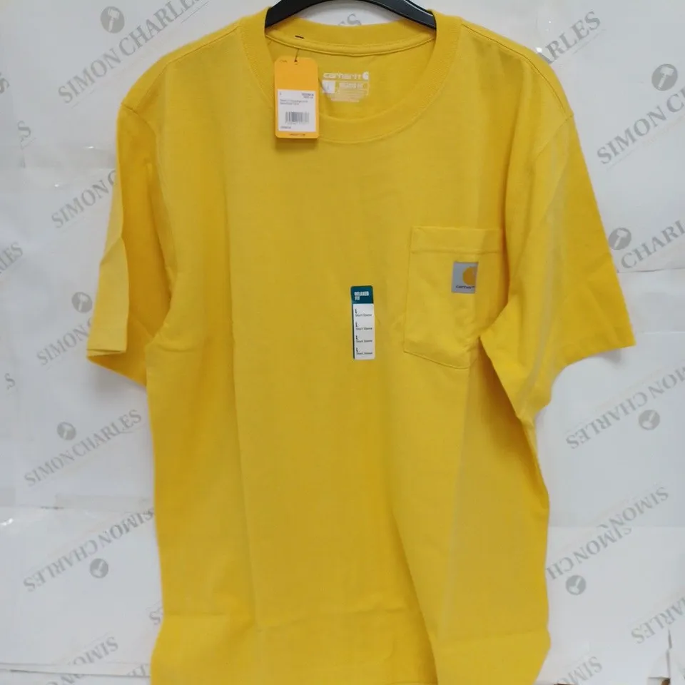 CARHARTT YELLO LOGO POCKET DETAIL T-SHIRT- LARGE