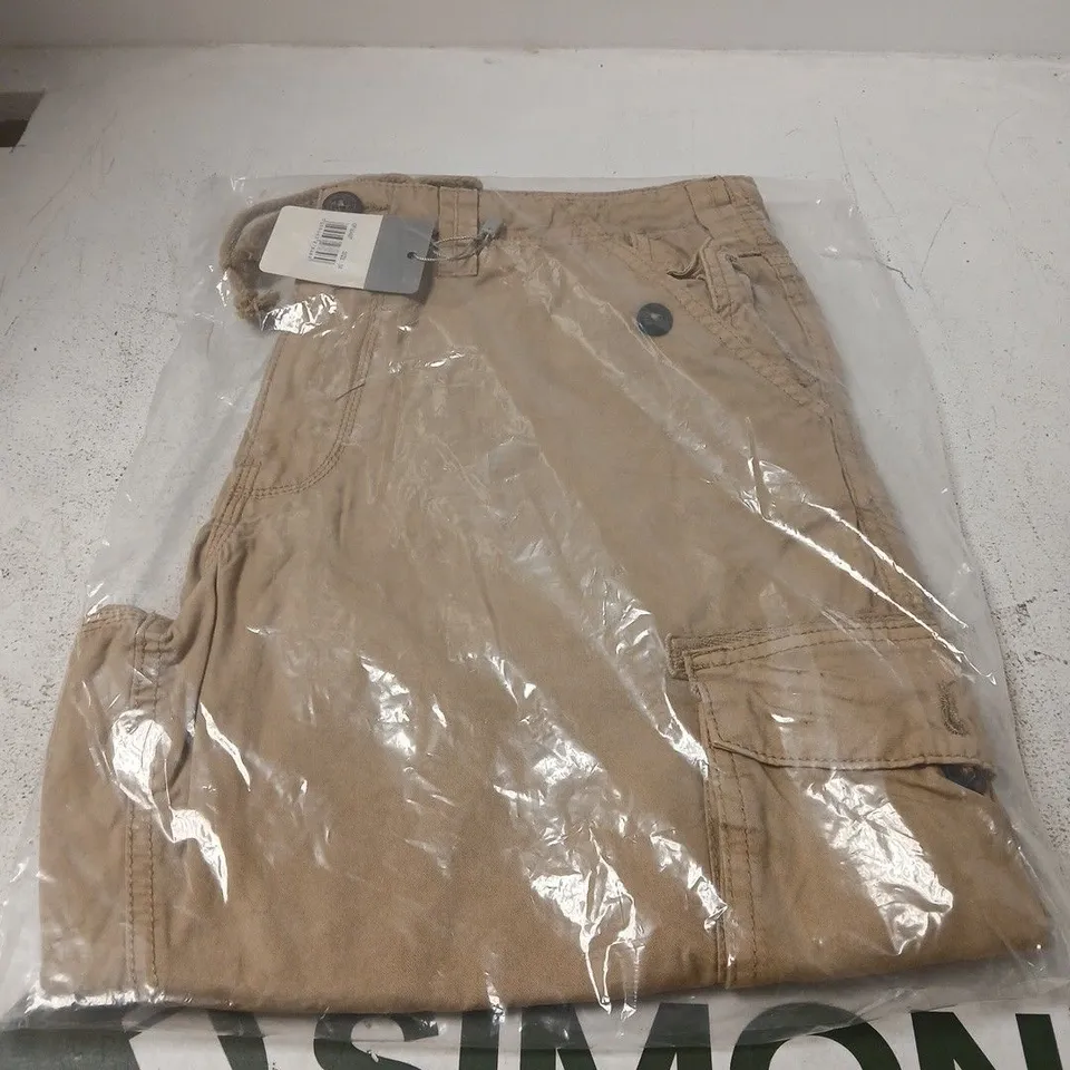 ONFIRE MENS CARGO SHORTS – KHAKI, SIZE UK 34