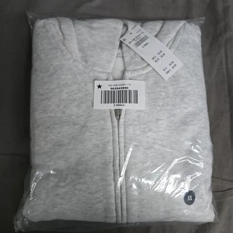 BAGGED HOLLISTER OVERSIZED ZIP-UP HOODIE IN GREY - XS