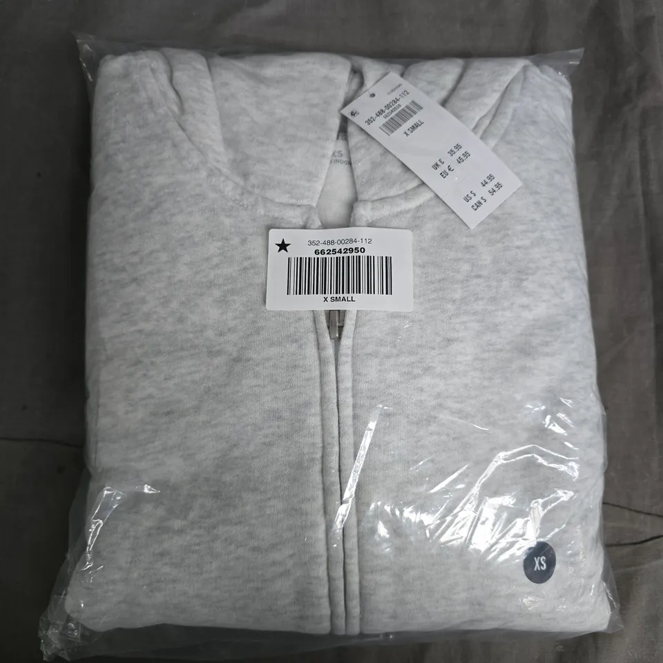 BAGGED HOLLISTER OVERSIZED ZIP-UP HOODIE IN GREY - XS