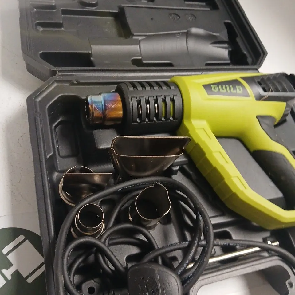 GUILD HEAT GUN WITH NOZZLE ATTACHMENTS IN CARRY CASE