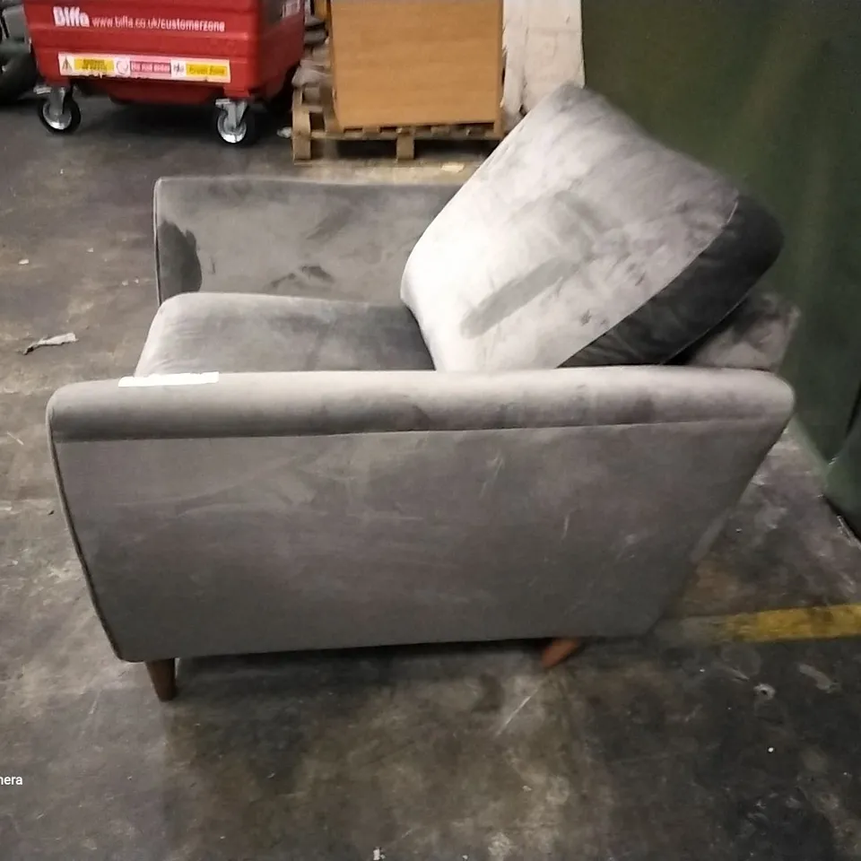QUALITY DESIGNER HARDY EASY CHAIR PLUSES GRAY FABRIC