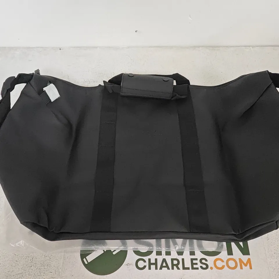 RAINS LONDON WATERPROOF BLACK DUFFEL BAG WITH GANGS OF LONDON SKY BRANDING