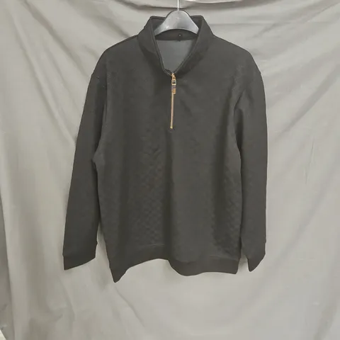 BLACK QUILTED ZIP-NECK PULLOVER 4XL – MEN'S CLOTHING