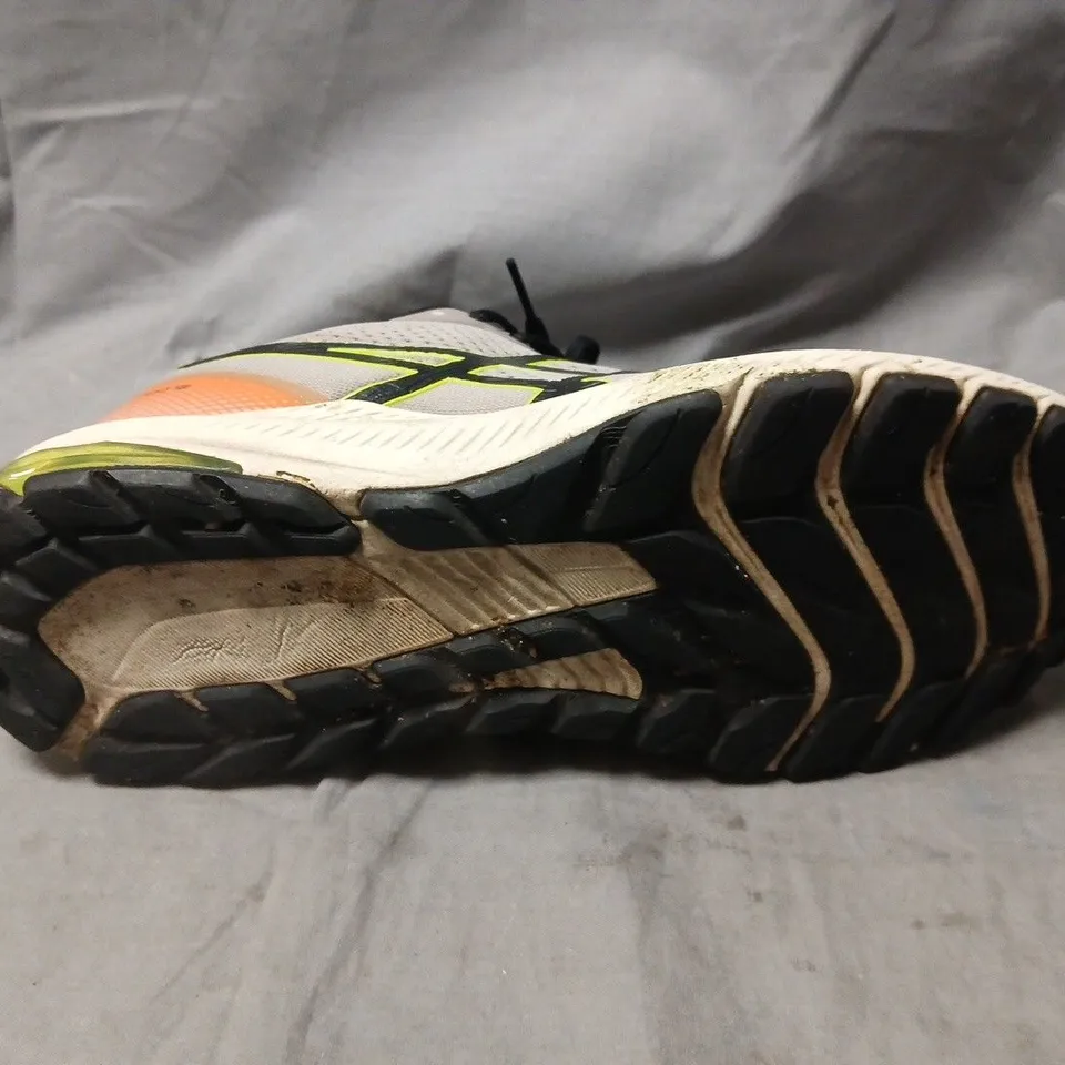 ASICS GT-1000-12 RUNNING SHOES – GREY/BLACK WITH NEON ACCENTS, UK 8.5