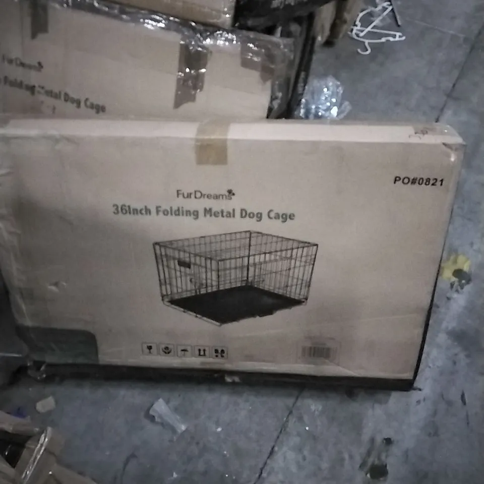 BOXED FURDREAMS 36 INCH METAL DOG CAGE 