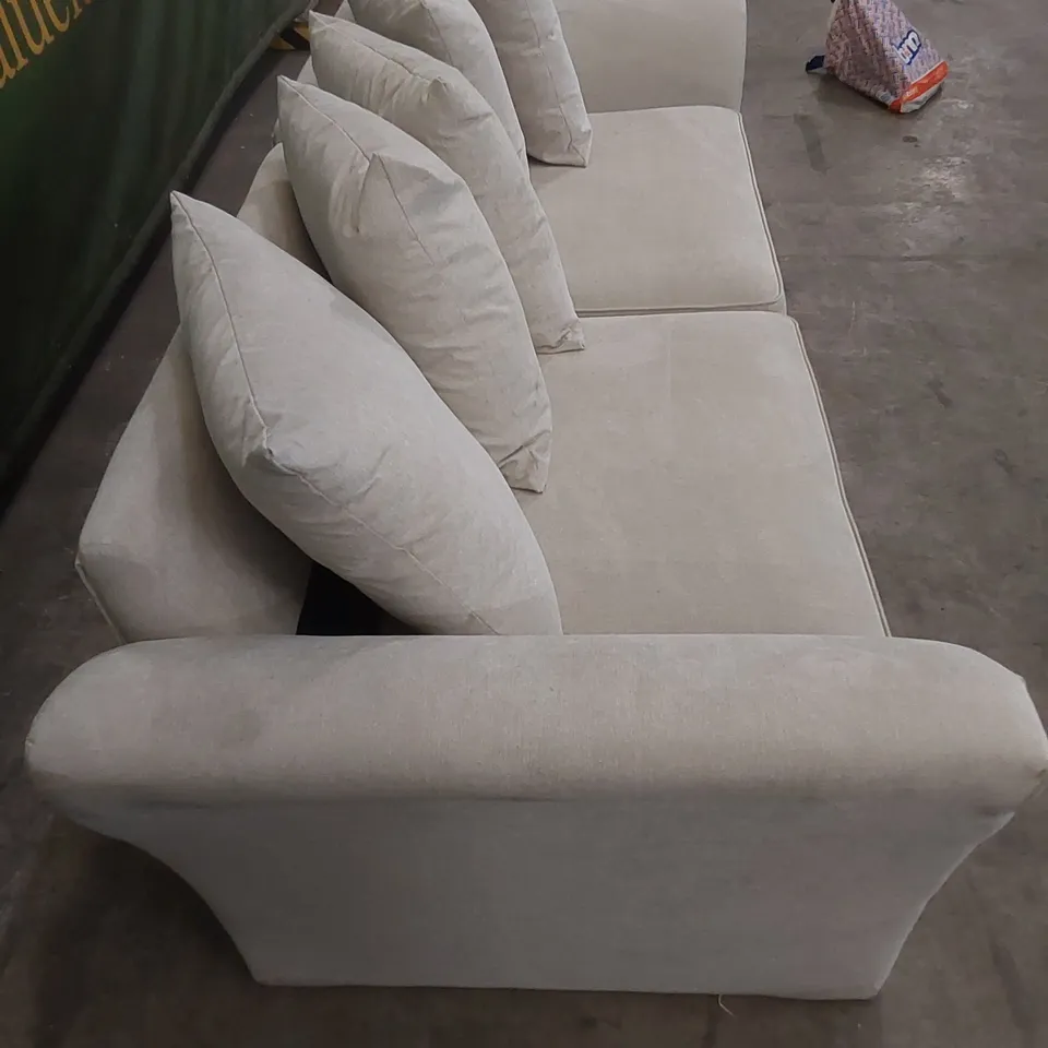 DESIGNER 4 SEATER FABRIC UPHOLSTERED SOFA 