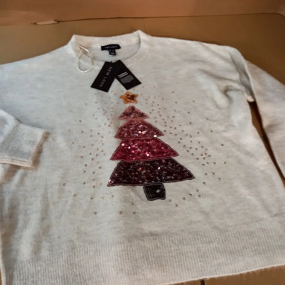 NEW LOOK SOFT KNIT SEQUIN JUMPER - UK M