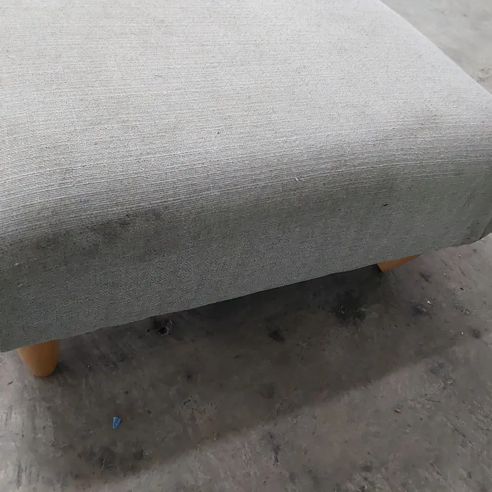 DESIGNER GREY FABRIC FOOTSTOOL 