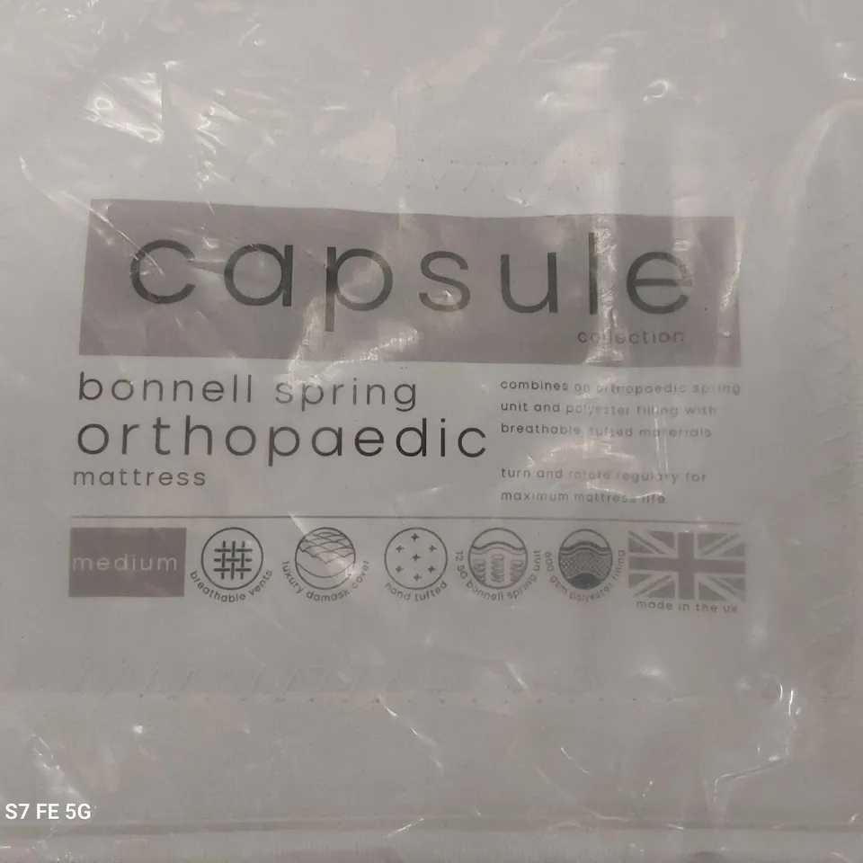 QUALITY BAGGED CAPSULE 4'6" DOUBLE BONNELL SPRING ORTHOPEDIC MATTRESS 