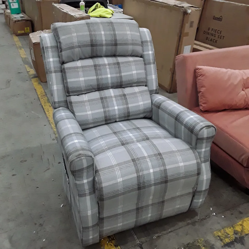 EDITH CHECK PATTERN RISE AND RECLINE CHAIR