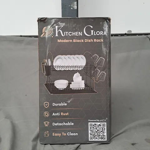 BOXED KITCHEN GLORA MODERN BLACK DISH RACK