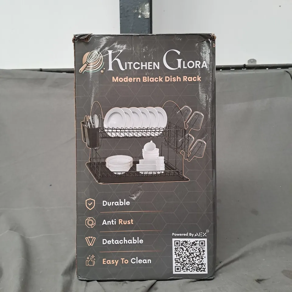 BOXED KITCHEN GLORA MODERN BLACK DISH RACK