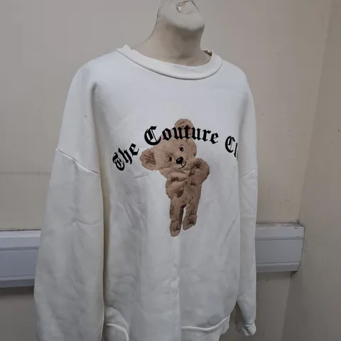 THE COUTURE CLUB WHITE SWEATSHIRT SIZE L 