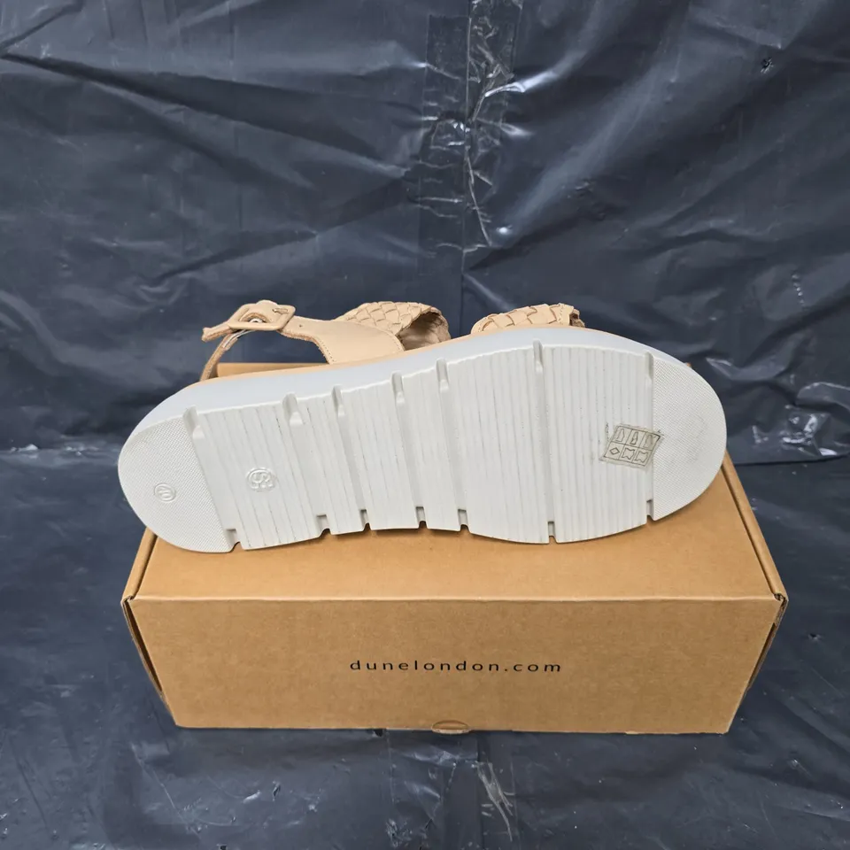 BOXED PAIR OF DUNE WOVEN STRAP SANDALS - 7