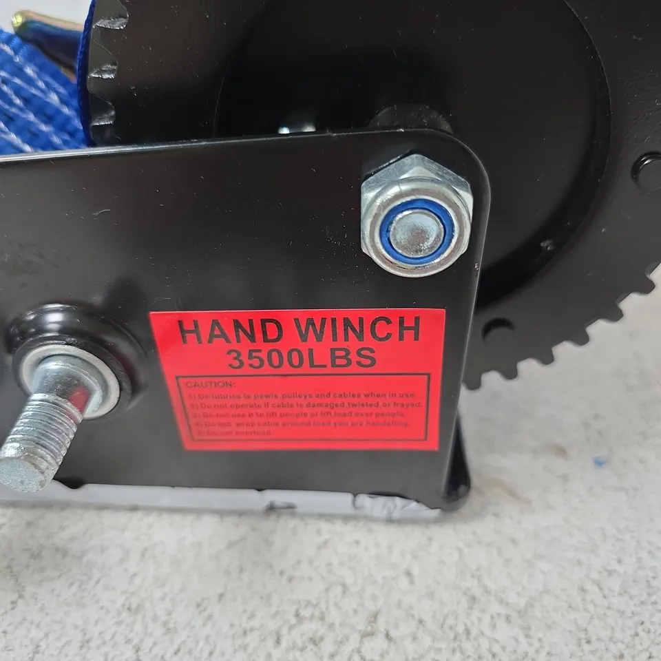 HAND WINCH 3500LBS WITH BLUE STRAP