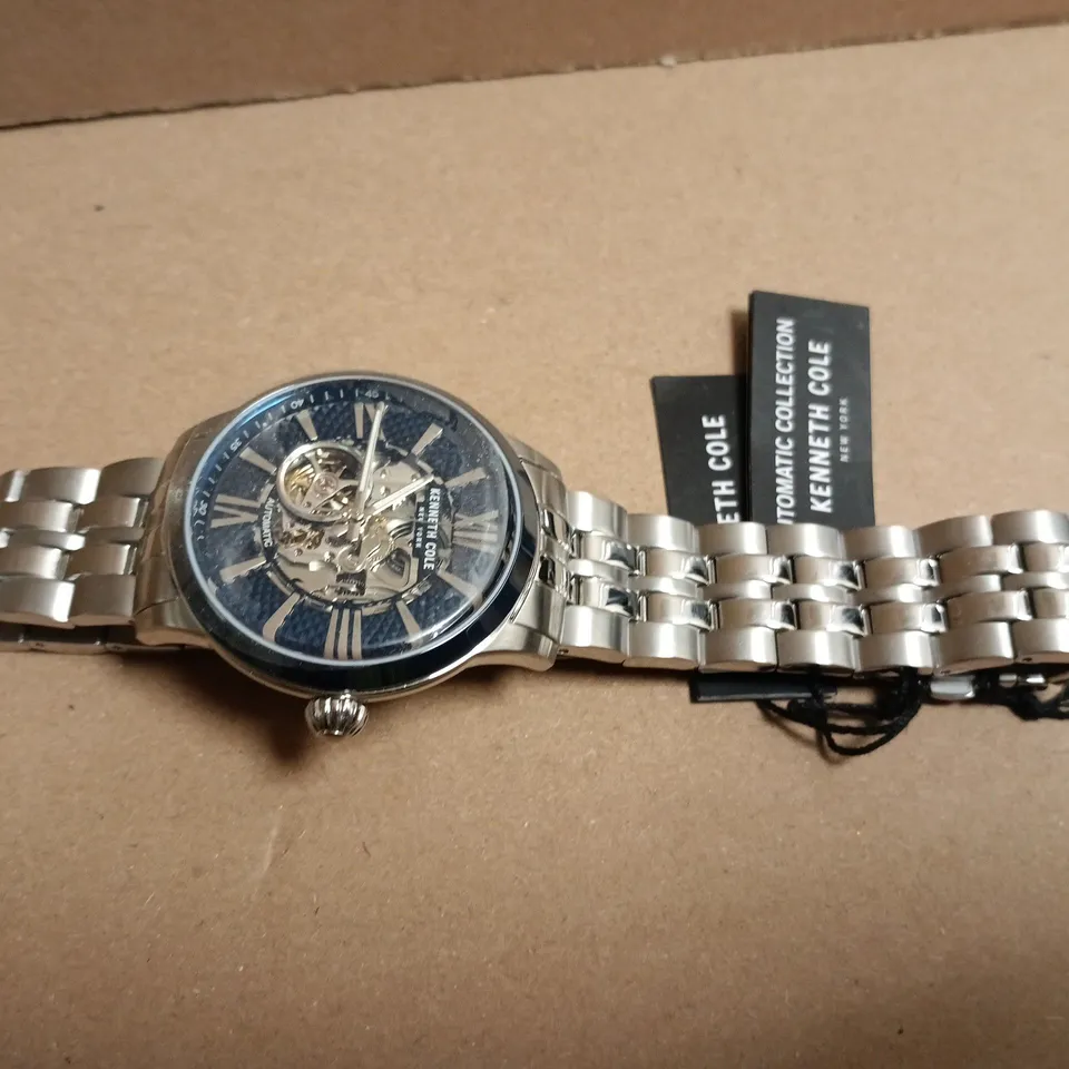 KENNETH COLE AUTOMATIC COLLECTION SKELETON DIAL STAINLESS STEEL WATCH