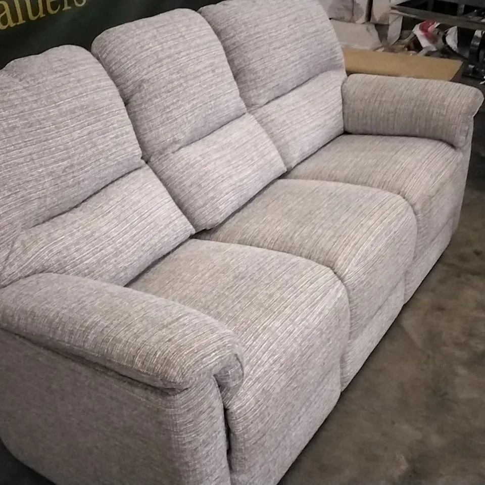 QUALITY BRITISH DESIGNED & MANUFACTURED G PLAN BEIGE FABRIC 3 SEATER SOFA