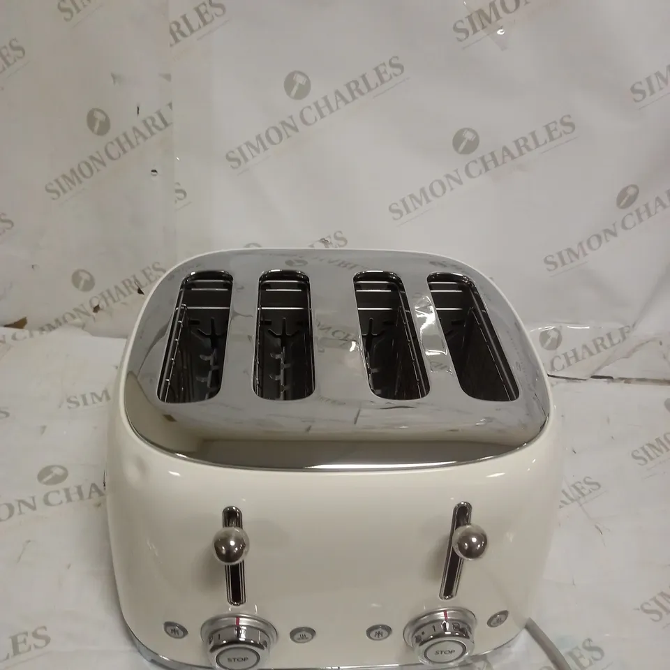 SMEG WHITE 50S 4 BY 4 SLICE TOASTER RRP £234.99