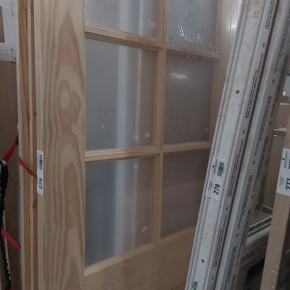 CLEAR PINE SIX PANEL GLAZED INTERNAL DOOR 1981 × 762mm