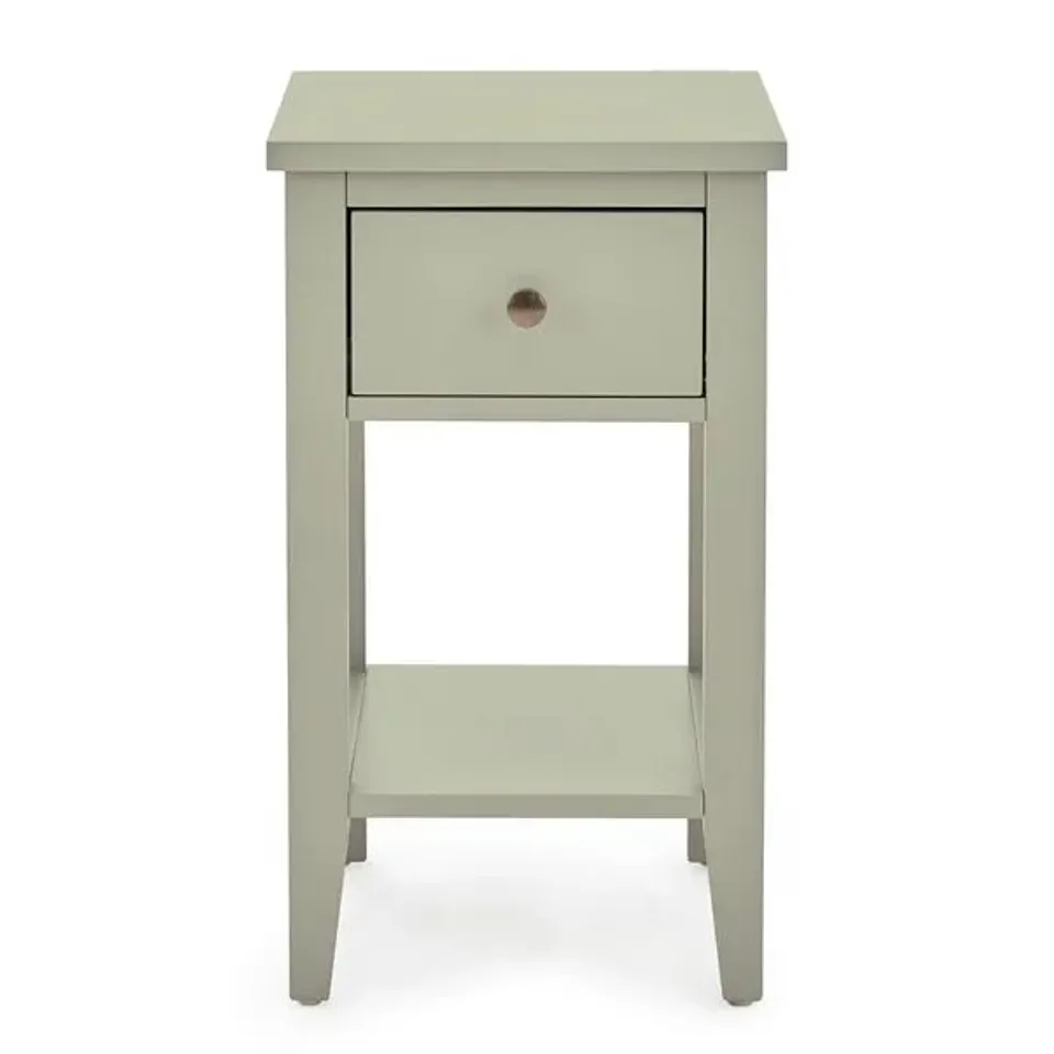 BOXED LYNTON 1 DRAWER SMALL BEDSIDE TABLE - SAGE (1 BOX)