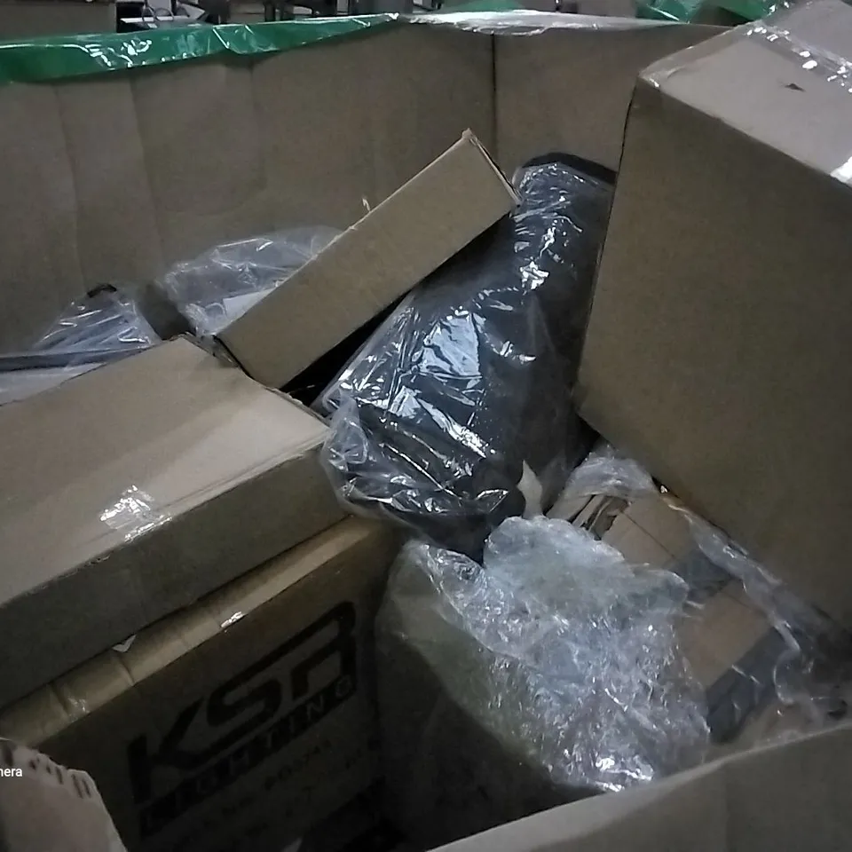 PALLET OF ASSORTED ITEMS INCLUDING KKTONER OFFICE STOOL, HORTICULTURAL FLEECE, COAT HOOKS, ESPRESSO MACHINE, STAINLESS STEEL FAUCET 