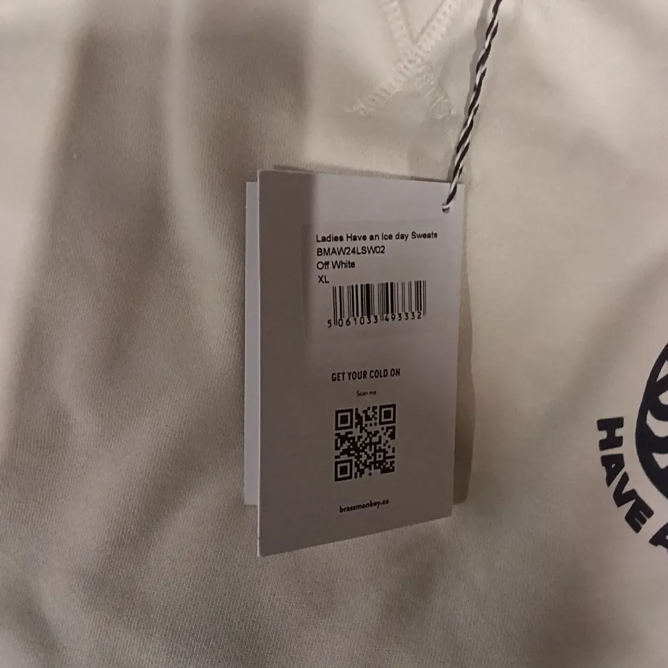 BOX OF BRASS MONKEY SWEATS - OFF WHITE SIZE L APPROXIMATELY 6