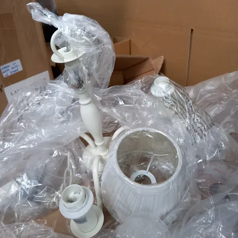 LAURA ASHLEY ELLIS 3 LIGHT PENDANT COMPLETE WITH SHADE SATIN CREAM- CRYSTAL