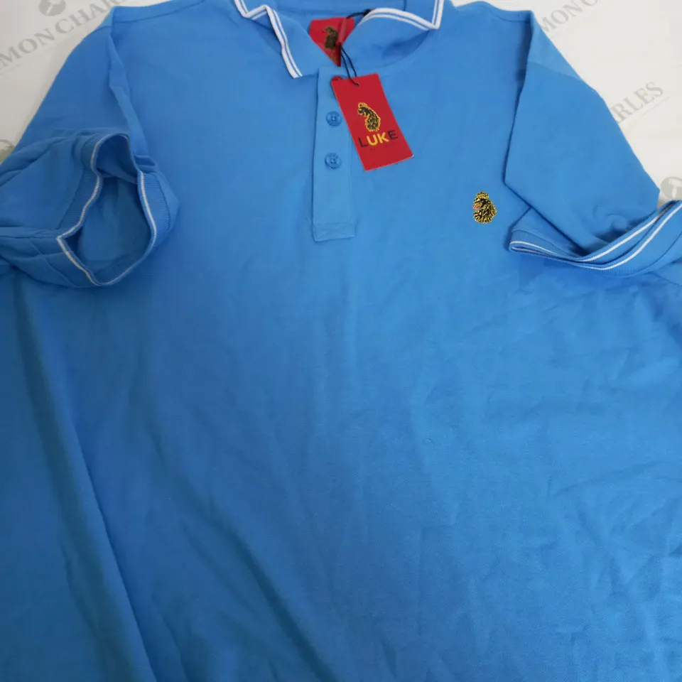 LUKE TEXAS TIP POLO IN BLUE - 3XL
