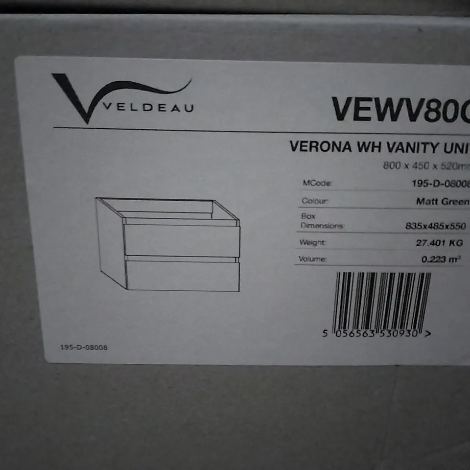 PALLET OF APPROXIMATELY 8x VERONA WH VANITY UNITS 