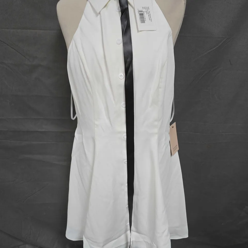 ODDMUSE THE ULTIMATE MUSE LAYERED COLLAR MINI DRESS IN WHITE SIZE XL