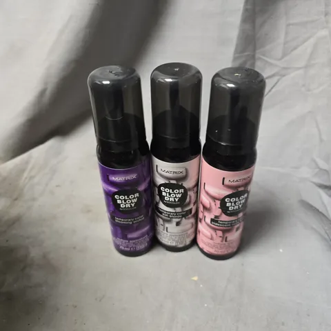 APPROXIMATELY 20 ASSORTED MATRIX BLOW DRY SPRAYS TO INCLUDE ROSE BLONDE, BLOOMING ORCHID, ASH BLONDE, ETC - COLLECTION ONLY