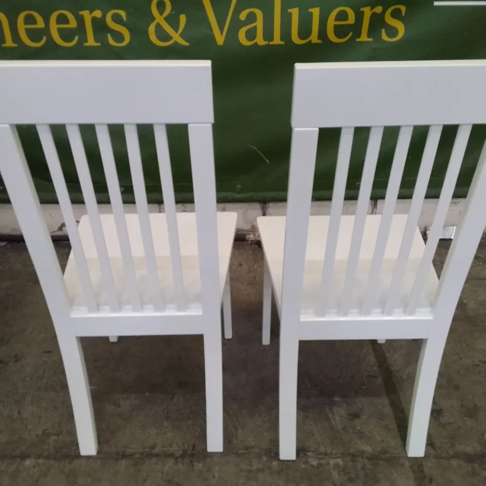 SET OF 2 NEW OXFORD WHITE DINING CHAIRS 