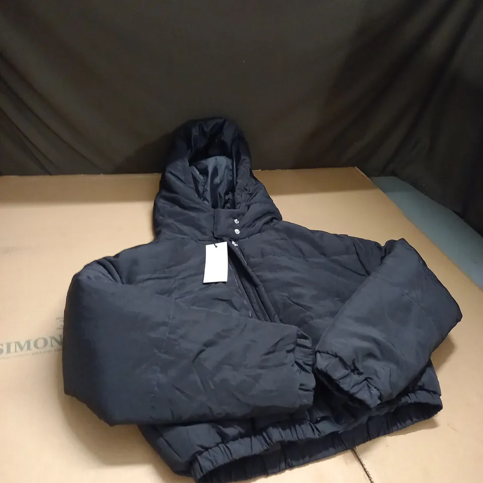 BOOHOO PETITE HOODED CROP PADDED COAT SIZE 8
