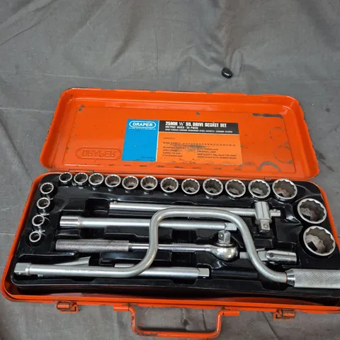 DRAPER 25MM 1/2" DRIVE SOCKET SET – 25 PIECE