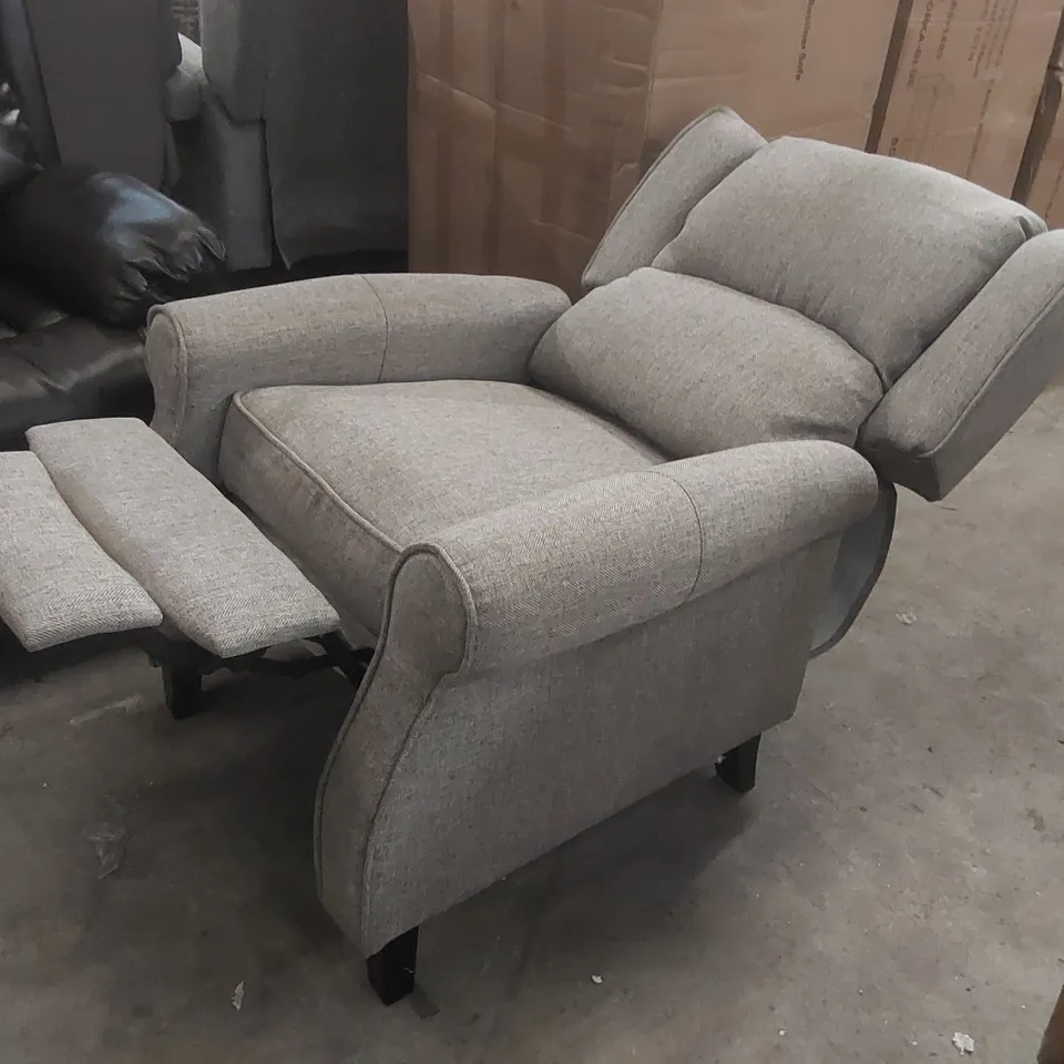 QUALITY DESIGNER FABRIC PUSH-BACK RECLINING ARMCHAIR 