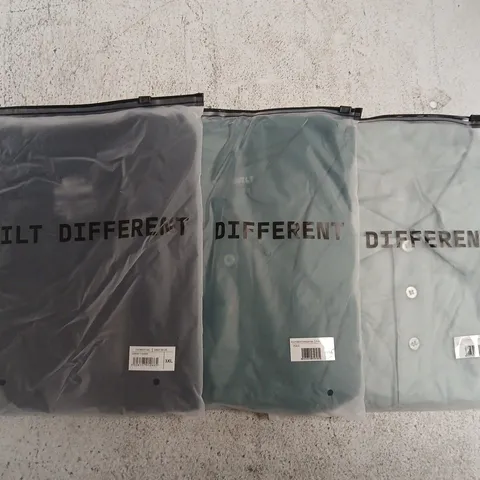 SET OF APPROXIMATELY 10 ASSORTED BUILT DIFFERENT T-SHIRTS/SHIRTS IN VARIOUS COLOURS AND SIZES