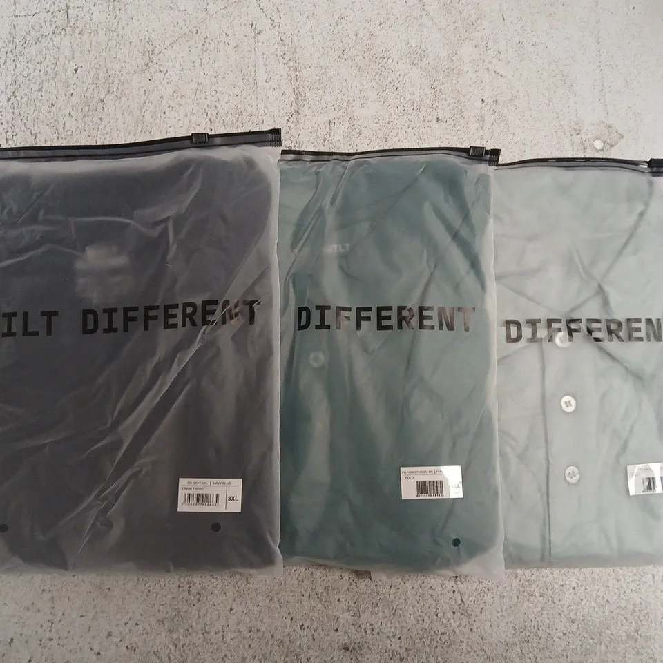SET OF APPROXIMATELY 10 ASSORTED BUILT DIFFERENT T-SHIRTS/SHIRTS IN VARIOUS COLOURS AND SIZES