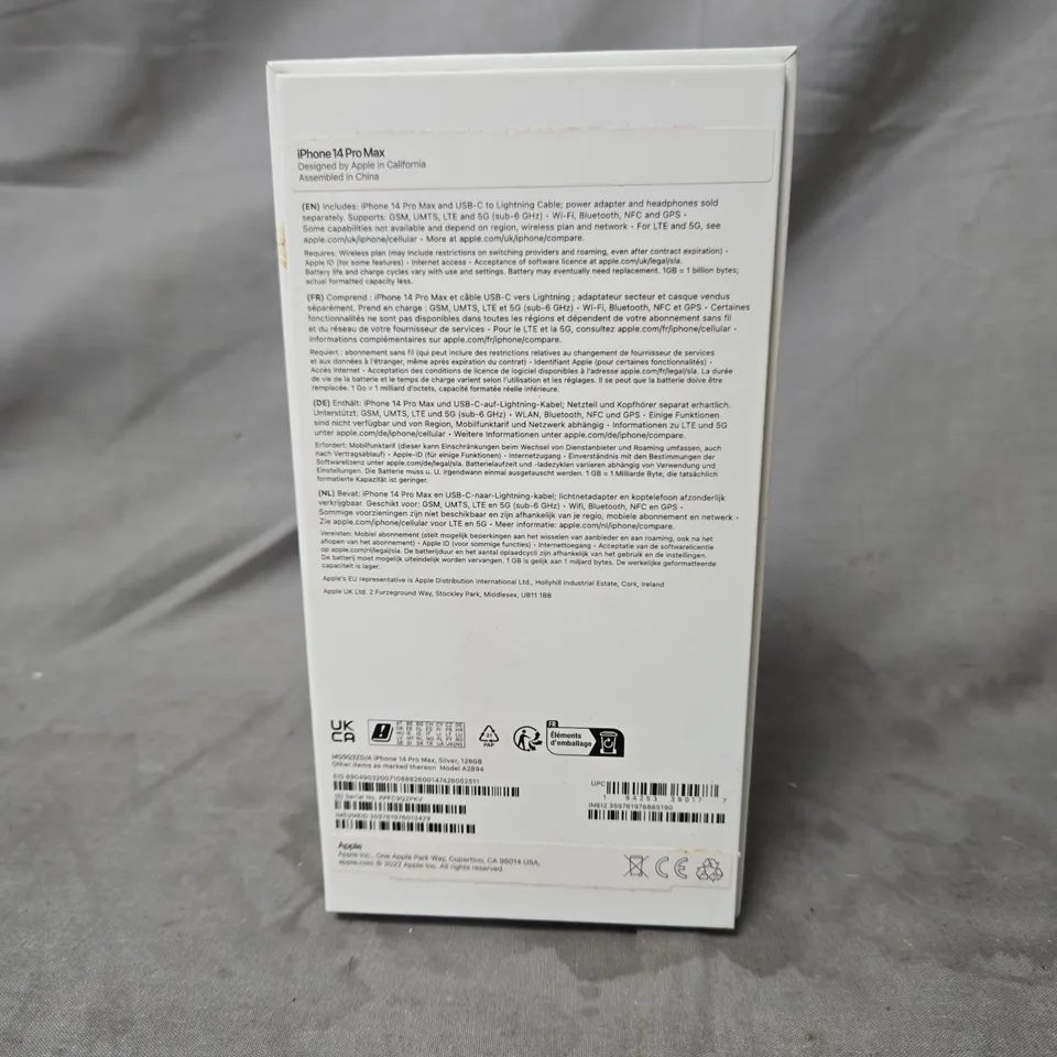 APPLE IPHONE 14 PRO MAX – BOXED, SILVER/SPACE GREY (DAMAGED BACK GLASS)