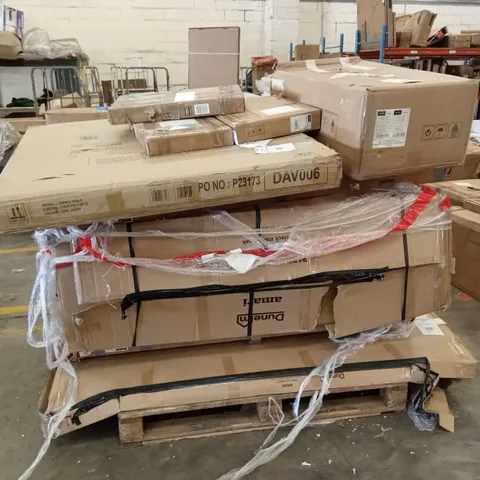 PALLET OF ASSORTED INCOMPLETE DESIGNER FURNITURE PARTS AND PIECES 
