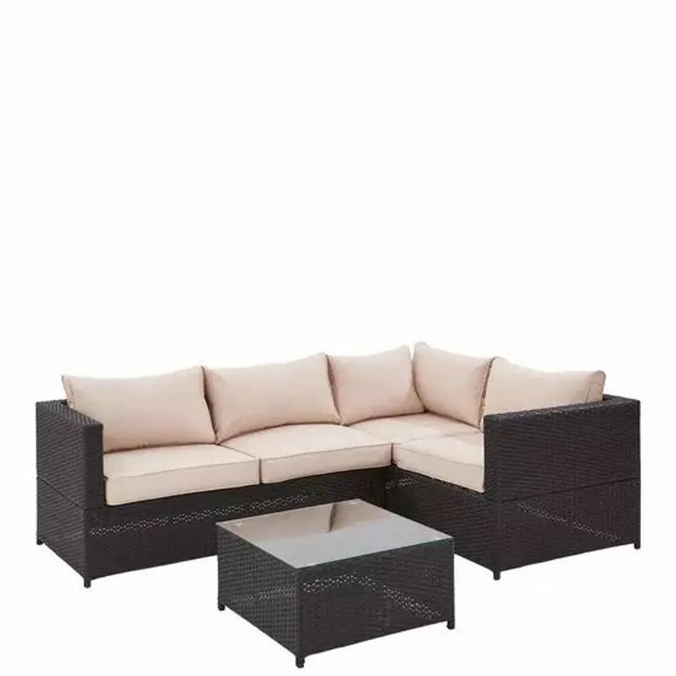 BOXED VANCOUVER BLACK RATTAN 3-PIECE CORNER SET (1 BOX) RRP £499.99